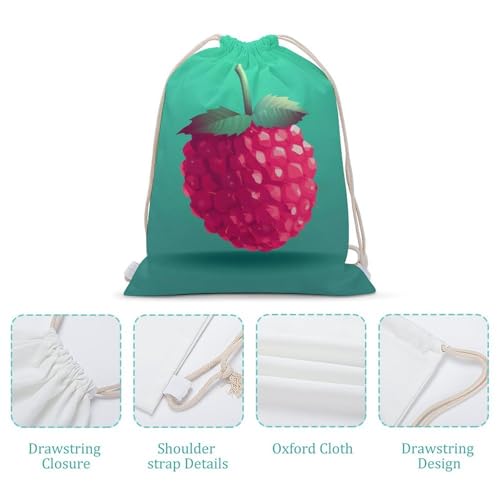 Raspberries Drawstring Backpack Gym Bag Lightweight Sackpack Gift for Hiking Travel Beach Shopping4