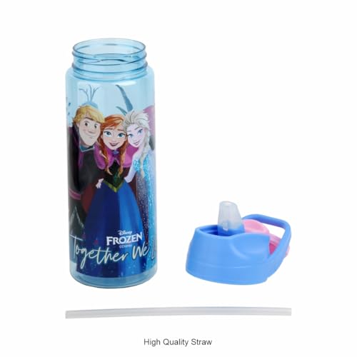 Image of SKi Homeware Plastic GLIDE Sipper Bottles Combo|800 ML + 650 ML|for School,Sports|Teens & Kids|set of 2 bottles|Leakproof,Pop-up Sipper with Handle|Mickey & Friends Frozen,Multicolour