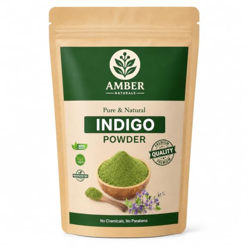 Image of Indigo Powder, Natural Hair Color for Black Hair, Indigo Leaf Powder for Rich and Fast Post-Henna Coloring, Chemical Free (200 gm)