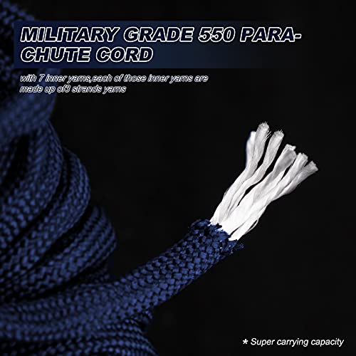 Oadnfa Survival Bracelet,Tactical Paracord Bracelet With Forged Stainless Steel U-Type Shackle Connection Three-Holes Adjustable,Bearable 550 Lb Disassembled Parachute Rope For Emergency,Pair With Adventurers (Blue) #TOP3