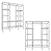 EYEPOWER Extrabreiter XXL Kleiderschrank Metall Regal Kleiderstange 178x148x44,5cm Offener Faltschrank Flur Garderobe
