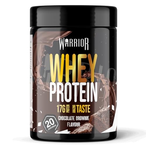 Warrior Whey Protein Powder 500g 20 Servings High Protein Shake Supplement for Muscle Growth Recovery & Weight Loss Low Sugar Low Carb Gluten Free Meal Replacement Shake Chocolate Brownie