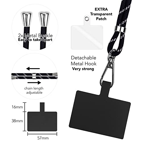 NALIA Colorful Universal Lanyard Phone Case Strap, Adjustable Cord 160 CM Nylon Crossbody Cell Phone Holder - Image 3