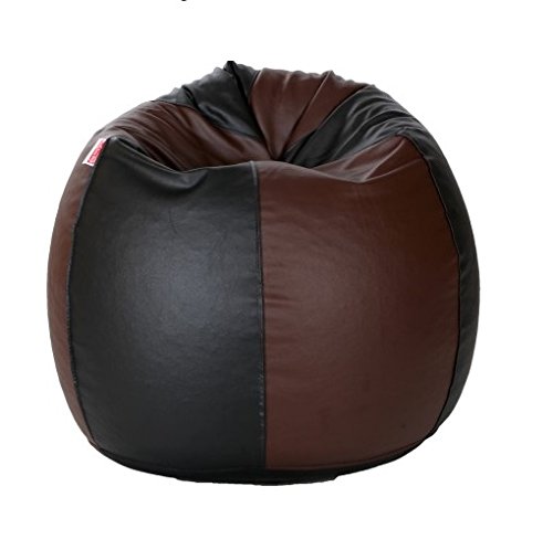 Image of Sattva Classic Filled Bean Bag Combo (XXXL Black Red with XXL Black Brown)