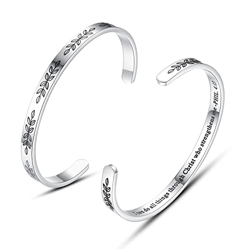 Confirmation Gifts For Teenage Girl First Communion Gifts For Girls Teens Baptism Bible Verse Jewelry Religious Christian Bracelets For Women Graduation Christmas Inspirational Spiritual Cuff Easter #TOP25