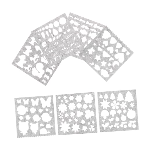 ARTIBETTER Embroidery Felt Mold 7 Sheets Wool Felting Molds Needle Felting DIY Starter Kits for