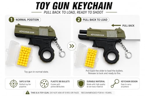 Celestial Toys Mini Toy Pistol Keychain with BB Pellets - Image 5