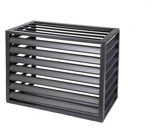 エアコン室外機カバー, ルーバー室外機カバー, 家庭用プライバシースクリーンラジエーターカバー、盗難防止頑丈アルミ製エアコンカバー(Dark Grey,L110xW60xH80cm)