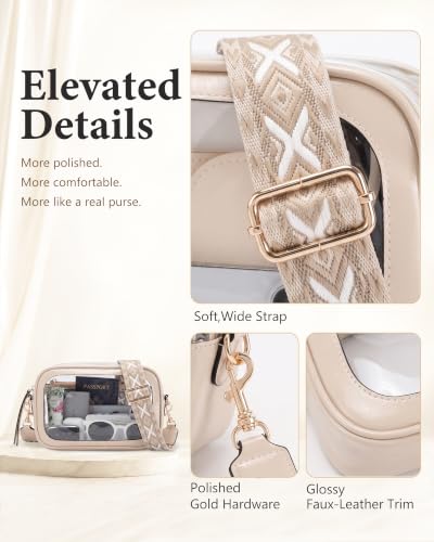 Image of Wuflyover Clear Bag for Stadium Events, Clear Crossbody Purse for Women