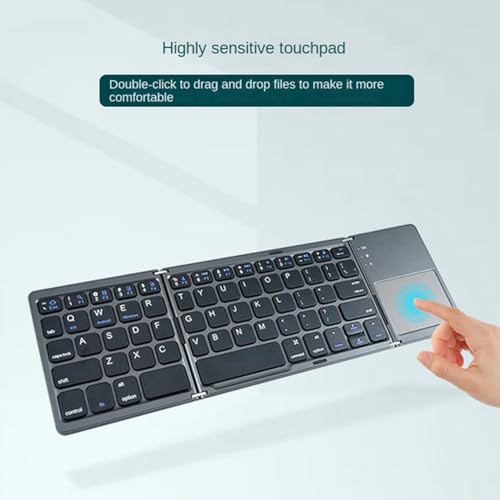 Clavier Bluetooth pliable argent avec pavé tactile pour tablette
