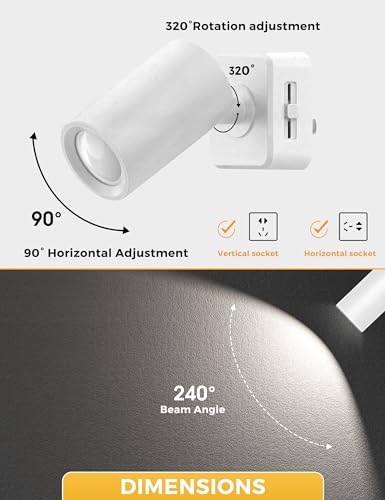 Image of L LOHAS LED Night Lights Plug into Wall,[2-Pack] Wall Spot Lights Indoor with Light Sensor,5000K Daylight White Night Lights,for Home Decor Party Bathroom,Hallway
