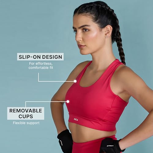 Image of Kica Mid-Impact Strappy Sports Bra with Removable Pads in KICASKN Fabric