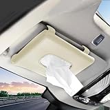 Car Tissue Holder, Sun Visor Holder Backseat, Car Mask Holder for Sun Visor, Tissue Holder for Car Case Car Interior Accessories for Women Men, Car Tissue Box with Tissue Refill (Beige)