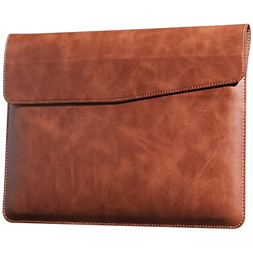 CPNVWA 13 Inch Leather Laptop Sleeve Compatible with MacBook Neo 13' 2026 & MacBook Air/Pro 13' (M5/M4/M3/M2/M1, 2025-2018), Magnetic Buckle Closure Protective Case Cover,Brown