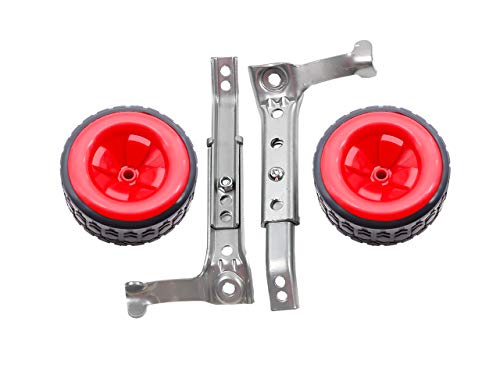 MOSHAY Bicycle Training Wheels Fits 16 18 20 22 24 inch Kids Variable Bike (D-red) - Thumbnail 2