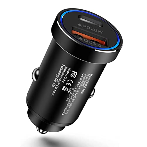Adaptador de cargador de coche USB-C de 48 W, enchufe de encendedor de cigarrillos de carga rápida de doble puerto con USB-C y USB-A para iPhone, Samsung, Android y todos los dispositivos USB