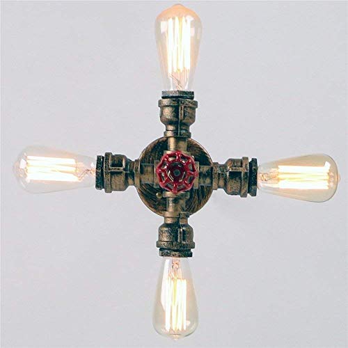 Plafonnier simple industriel en métal brut rustique et finitions soignées style rétro