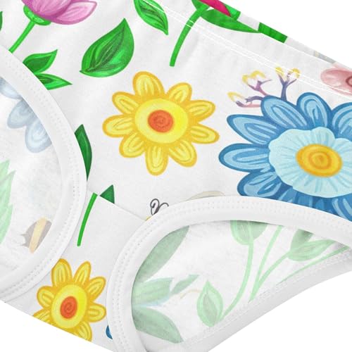 Cartoon Girls Underwear Toddlers 2t Cotton Panties Little Girl Colorful Flowers Bees Butterflies Briefs Undies Kids4