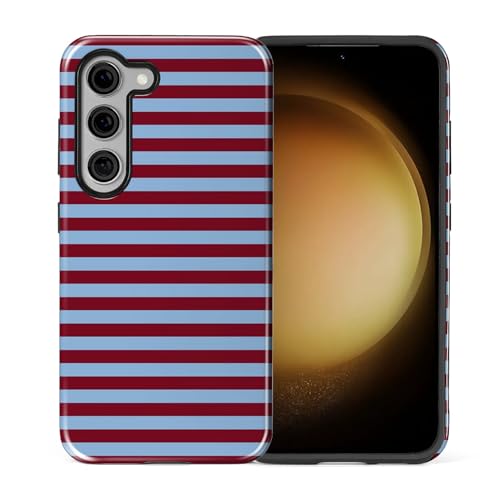 ZHEGAILIAN Case for Samsung Galaxy S23,Shockproof Hard Shell + Soft Silicone 2 in 1 Hybrid,Shockproof Bumper Drop Protective - Vintage Navy Blue Stripe
