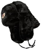 Russian Ushanka Winter hat Black-64 with Soviet Army Soldier Insignia