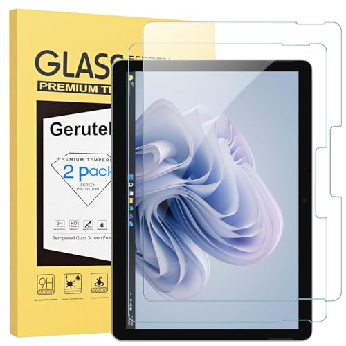 Gerutek 2 Stück Panzer Schutz Glas für Microsoft Surface Pro 11/10 2024 / Pro 9 2022/Pro 8 2021/Pro X (2021/2019) 13 Zoll, 9H Festigkeit Anti-Kratze Schutzfolie, HD-Klar Anti-Bläschen Bildschirmschutzfolie
