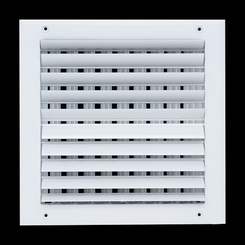 Fits 10x10 Duct Opening Aluminum 2-Way Adjustable Air Supply Grille by Handua | Curved Blade Register Vent Cover for Sidewall & Ceiling | White | Outer Size: 11.75" X 11.75" by Handua - Used condition - Image 3