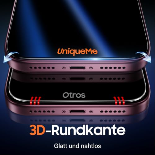 UniqueMe für iPhone 18 Pro Max für Panzerglas Sichtschutz - 2 Stück Folie – Ansicht 4