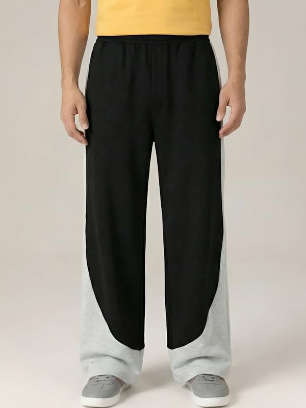 Image of Men's Plain Loose Fit Trouser | Polycotton Joggers with Elastic Waistband & Side Pockets | Comfortable Gym, Running & Casual Wear Lower