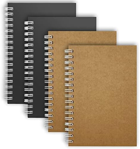 MuiAng Small Spiral Notebooks 4 x 6 Inch - 4 Pack Mini Pocket Memo Note Pads with 50 Sheets per Pad, Perfect for Notes and Lists