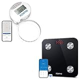 RENPHO Smart Tape Measure Body with App & RENPHO Smart Bathroom Scale, Bluetooth Body Fat Monitor Weight Scale