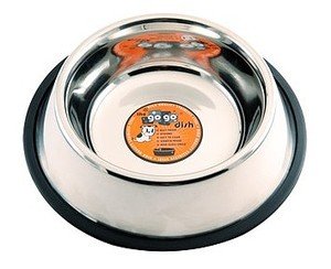 GoGo Pet Products Stainless Steel No Skid/No Tip Cat Dish, 8-Ounce