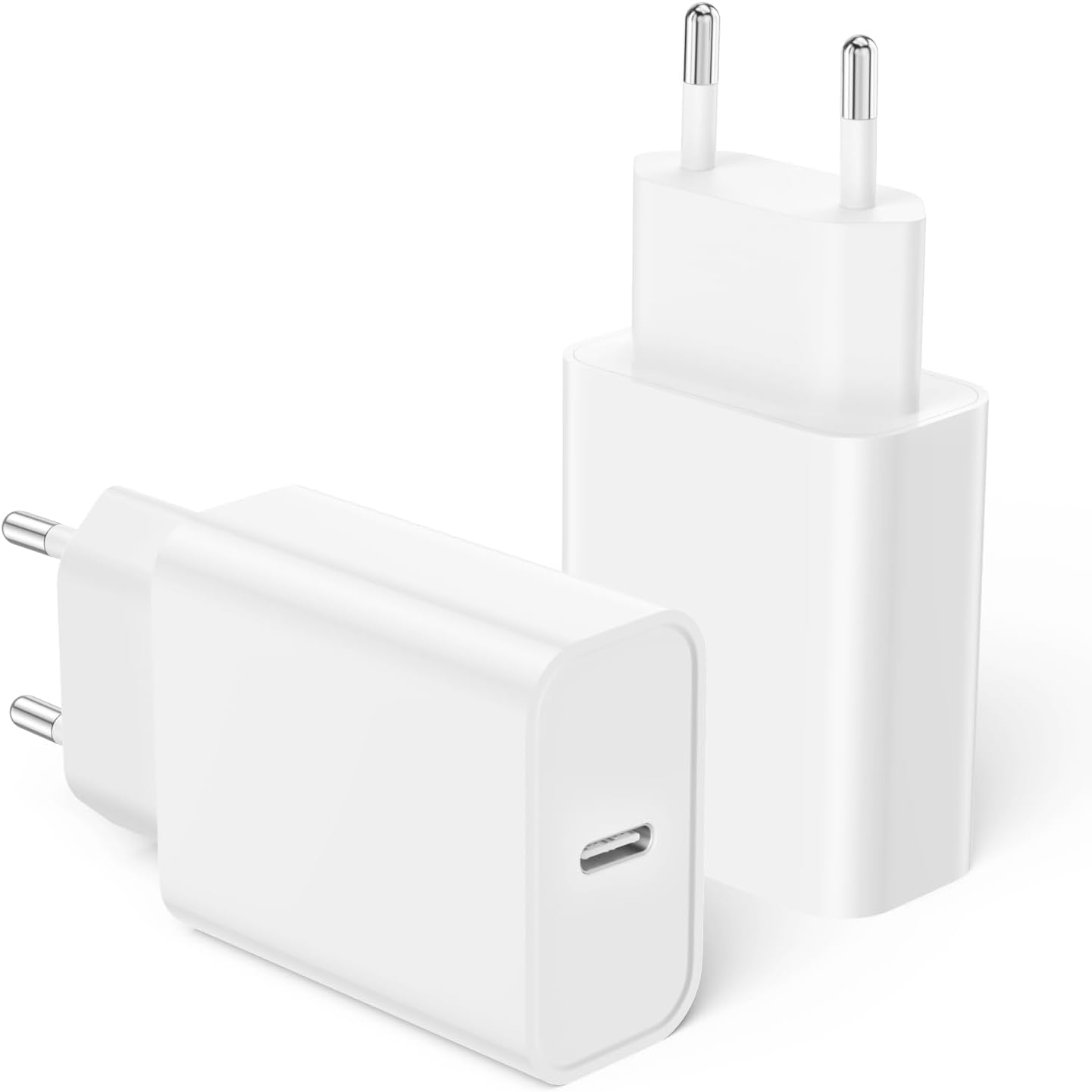 20 W USB C Plug Pack of 2 USBC Power Supply for iPhone 17 16 15 14 iPad