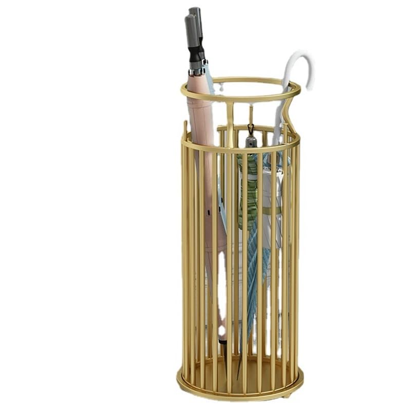 stojak na parasole Nordic Light Luksusowy Żelazny Stojak na Parasole Czasopisma Centrum Handlowe Drzwi Hotelowe Wiadro Uchwyt na parasolkę(Gold)