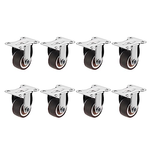 Roulettes de meubles pivotantes en caoutchouc souple argenté 1 pouce, lot de 8