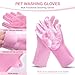 Kemodia 2 Piece Pink Pet Bath Supplies with Dog Washing Gloves and Dog Bath Scrubber