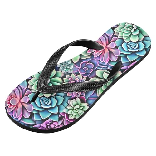 Sinestour Plant Dark Teal Flip Flops for Beach Thong Sandals Anti-slip Lightweight Flat Slippers for House Indoor Outdoor2