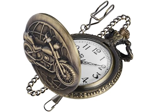 Bronze Bicycle Quartz Pocket Watch