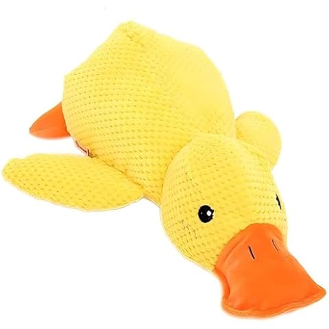 MooGlamor Squeaky Duck Dog Toys Pet Comfort Toy with Quack-Quack Accompany to Sleep Stuffed Toy for Small Dogs and Cats (Yellow, Small Size) Cover