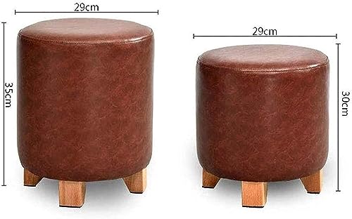 Repose-Pieds Ottoman en Bois Massif 29x35 cm pour Salon et Coiffeuse