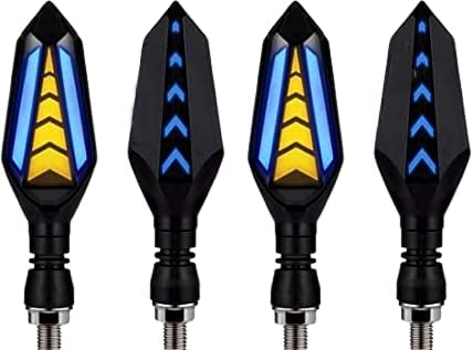 OBEROI'S TRADERS Universal Yellow/Blue LED Running Light DRL Bike Turn Signal Indicator Lamp Universal for Motorbikes (Pack of 4)-picture-16