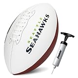 Franklin Sports NFL Seattle Seahawks Autograph Football - Official Size White Panel Souvenir Football for Autographs + Signatures - NFL Team Fan Shop Memorabilia Ball for Display