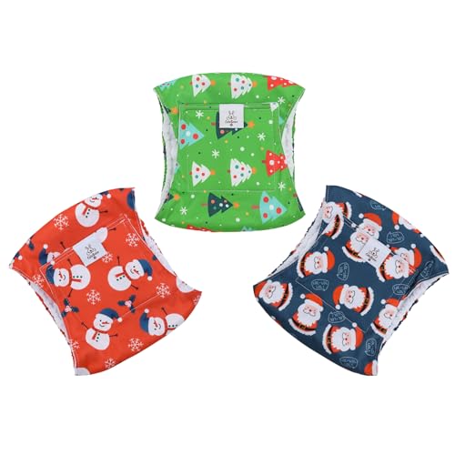 Image of CuteBone Dog Diapers Male Belly Bands 3 Pack for Male Dogs Reusable Puppy Wraps