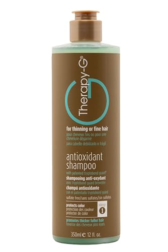 Therapy-G Antioxidant Shampoo (350ml 12 oz) for fine, thinning hair and anti hair loss. Protects hair color and prevents damage and helps inhibit DHT and stimulate renewed growth shampoo..