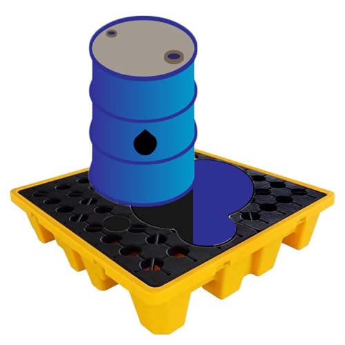Palette empilable de rétention des déversements, Plateforme étanche avec Orifice de Drainage pour la sécurité Industrielle, Le Stockage de Produits Chimiques et la Protection de l'