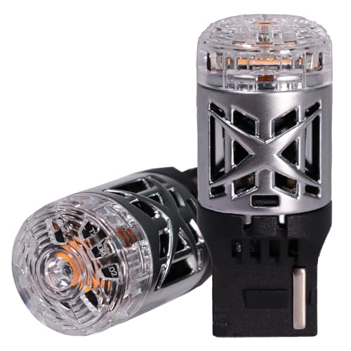 ピカキュウ T20S LED スズキ スペーシアカスタム (MK54S/MK94S) 対応 リア ウインカーランプ 抵抗内蔵 ハイフラ防止 爆光 方向指示器 XX-ダブルエックス1800-1800lm ウェッジシングル WY21W/W21W ステルス アン