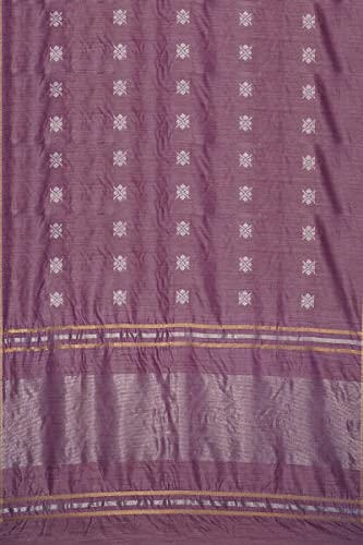 Image of Pothys Women's Lavender Linen Cotton Saree With Blouse Piece (A2964 Lavender)