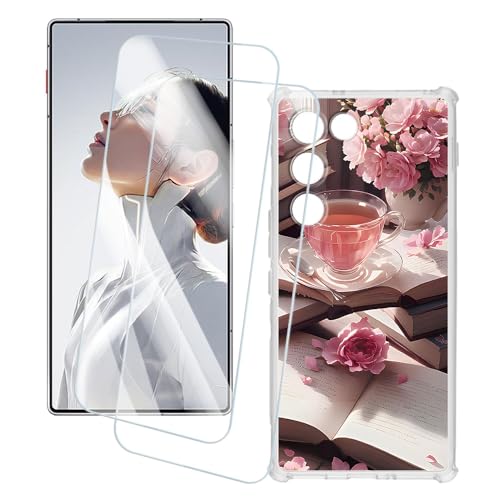 OAGELIM 2�Z�b�g �X�N���[���v���e�N�^�[ + �P�[�X ZTE Nubia Red Magic 11 Air Trace 5G (6.85 �C���`) �Ƃ̌݊������� �A�[�e�B�X�e�B�b�N�J�X�^���v�����g�J�o�[�Ƌ����K���X�t�B���� �X�N���b�`�h�~ (�s