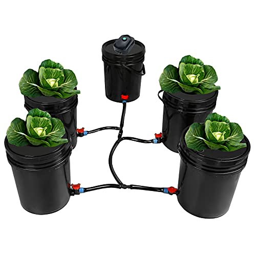 MAOPINER Deep Water Culture Hydroponic Bucket Kit with Air Pump, Airstone DWC Hydroponic Bucket Grow kit Indoor 5.28 Gallon