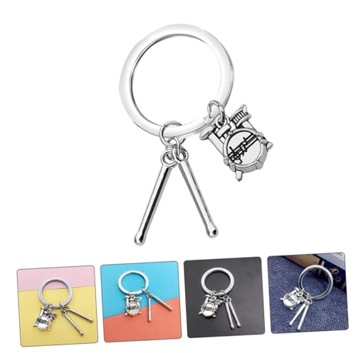 LIFKOME llavero con baqueta de batería colgante para música, anillo de llave de baqueta plateado, joyería de percusión para bateristas y músicos miniatura 2