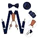 Topbuti Kids Boys Suspenders Bowtie Sets Adjustable Suspenders and Pre-tied Bow Tie with 4 Strong Metal Clips for Boys Girls (Navy Blue)